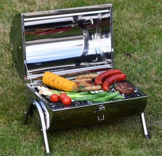 Gril DOUBLE na dřevěné uhlí 2x 38cm cestovní fe